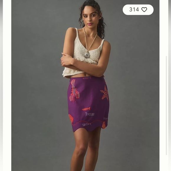 Farm Scallop Hem Mini Skirt - Picture 1 of 8